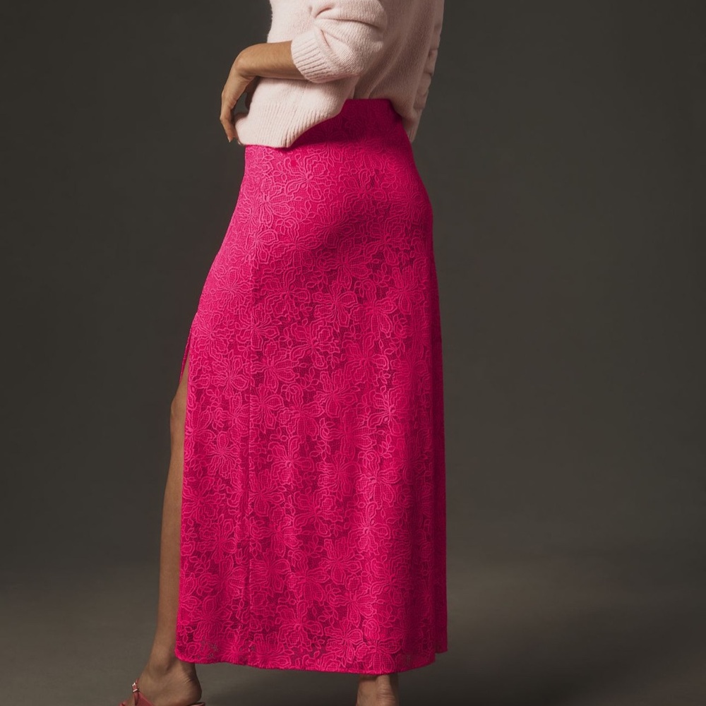 *Anthropologie Lace Side Slit Maxi Skirt - Picture 3 of 5